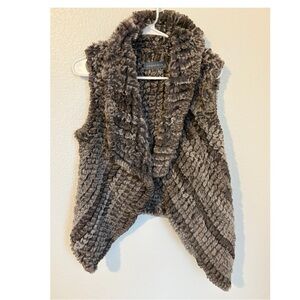 Bagatelle Womens Faux Fur Open Front Vest Sz medium